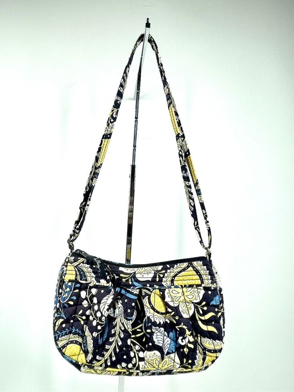 Vera Bradley Ellie Blue Frannie Quilted Shoulder Crossbody Bag Purse Retired